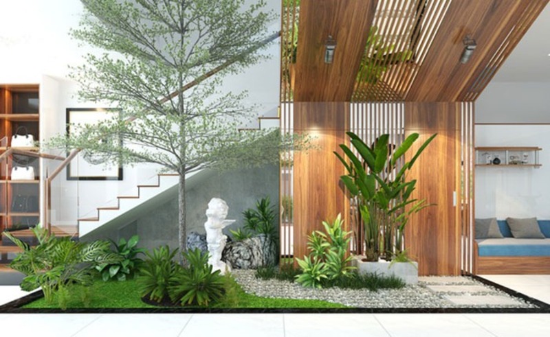 Tiểu cảnh giếng trời nhà ống